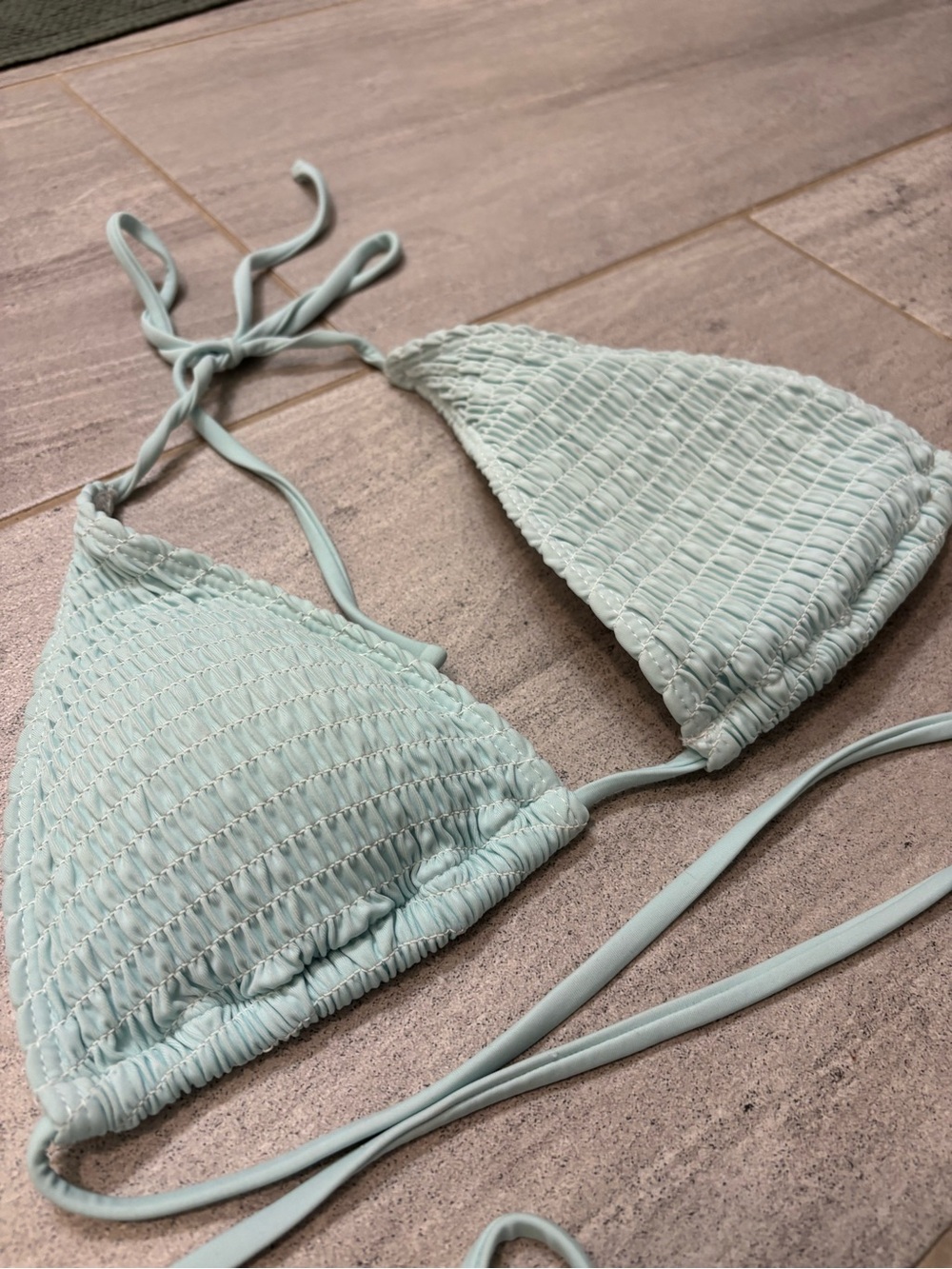 Smocked Triangle Bikini Set - Picture 4 of 8